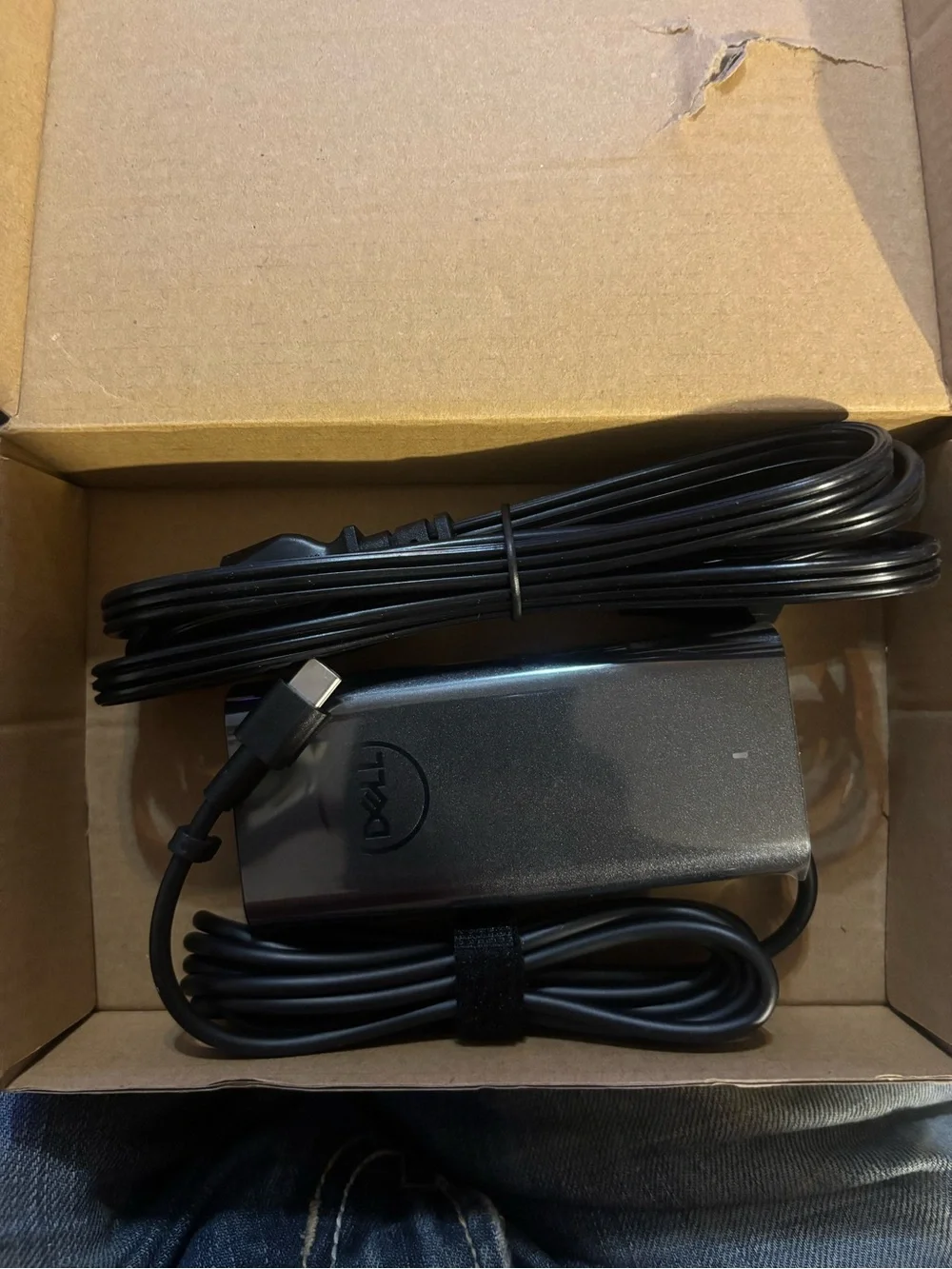 Dell Black USB-C Power Adapter with Attached Cable